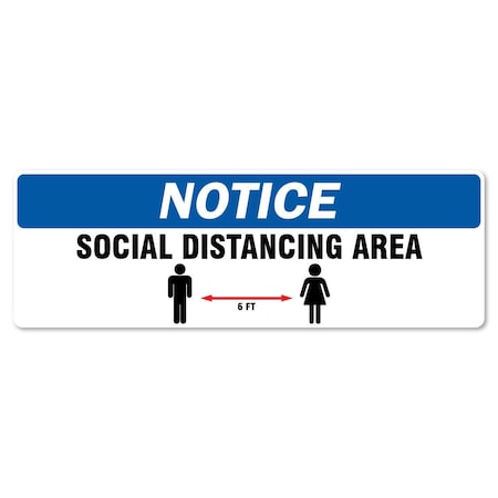 Signmission Social Distance Area 6 Ft Non-Slip Floor Graphic, 18in Vinyl, 3PK, 16 in L, 16 in H, R-16-3PK-99990 FD-R-16-3PK-99990